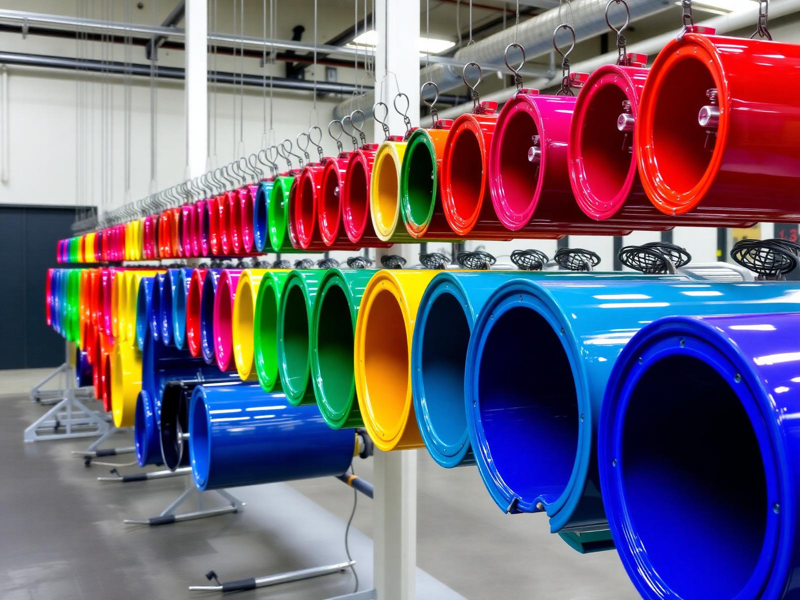 Powder-coated industrial components